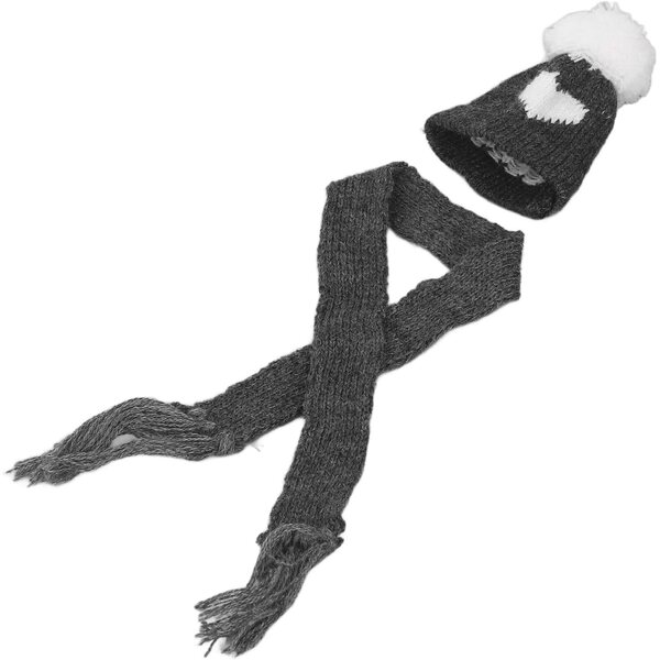 Mini cappello e sciarpa maglia 1/12 per bambole, accessori inverno per casa delle bambole