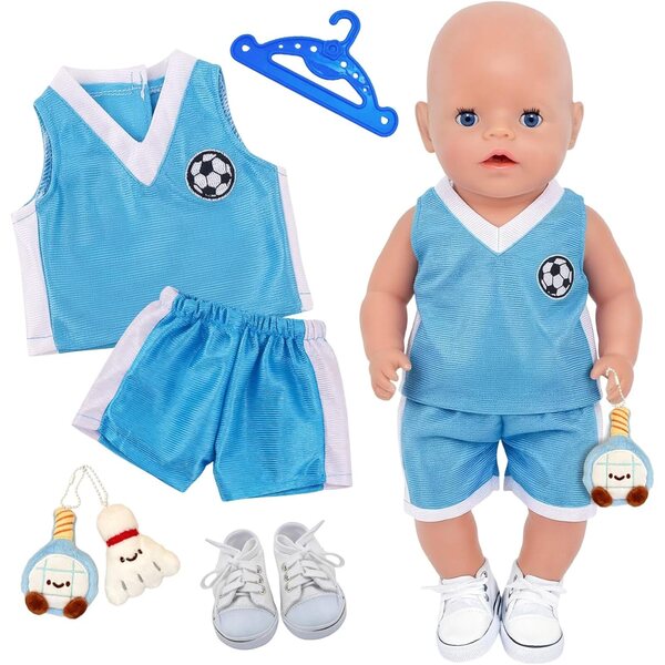 Kleidung für 35,5–45,7 cm große Puppen mit Sportzubehör und weißen Schuhen