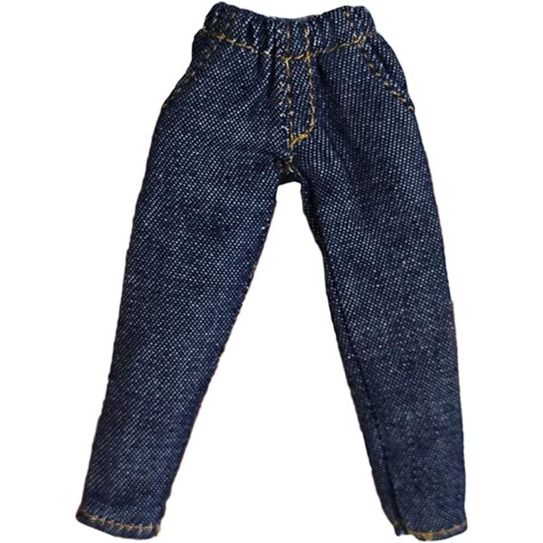 1/12 Jeanshose für Actionfigur 6" Unisex aus dunkelblauem, widerstandsfähigem Stoff