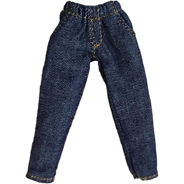 1/12 Jeanshose für Actionfigur 6" Unisex aus dunkelblauem, widerstandsfähigem Stoff
