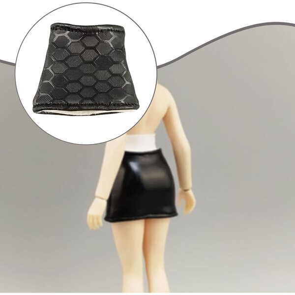 Minirock für 1/12 Folpus Doll aus lässig schickem, schwarzem, weichem Stoff