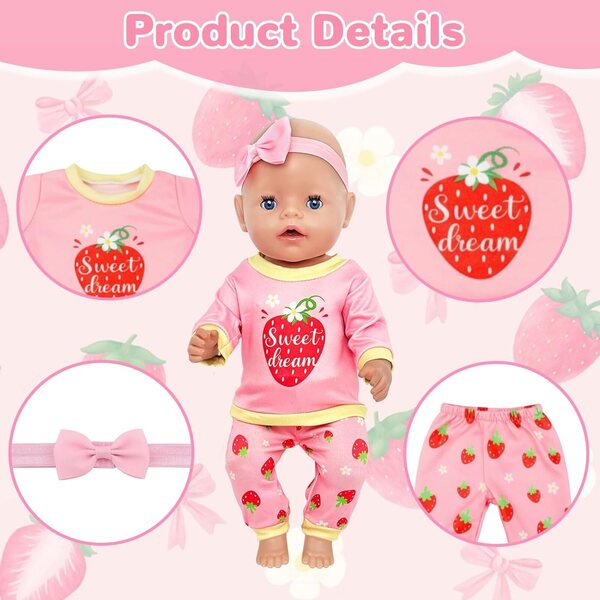 Set 5 vestiti rosa per bambole 30-45 cm - Abiti moda per bambole Orizizhic