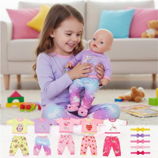 Set 5 vestiti rosa per bambole 30-45 cm - Abiti moda per bambole Orizizhic
