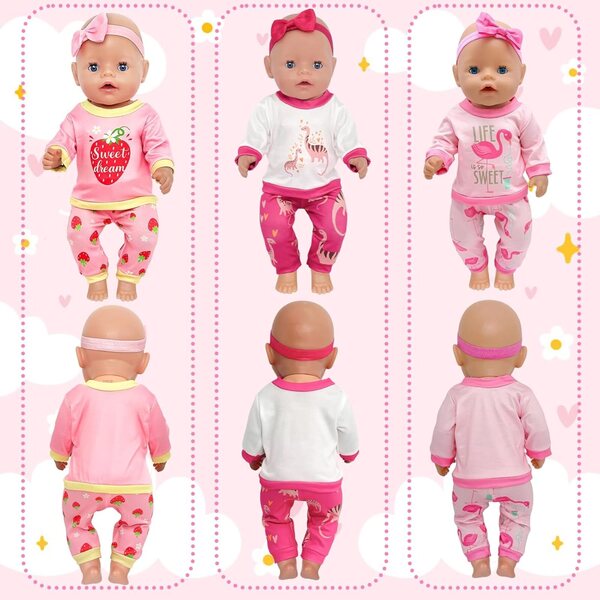 Set 5 vestiti rosa per bambole 30-45 cm - Abiti moda per bambole Orizizhic