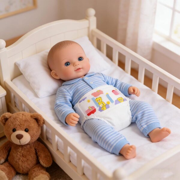 VICASKY 5 bunte weiche Windeln für 30-cm-Puppen – realistisches Zubehör