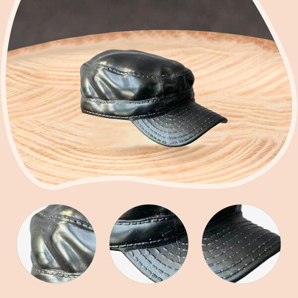 Cappello baseball nero per action figure 1/6 TISHITA gomma morbida 5,5x3 cm