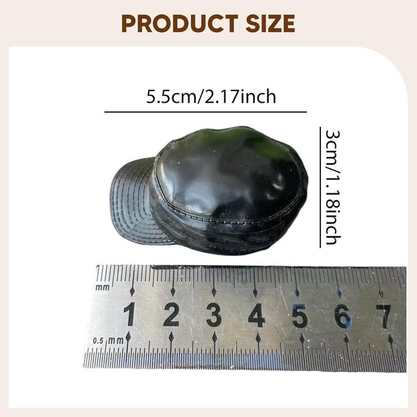 Cappello baseball nero per action figure 1/6 TISHITA gomma morbida 5,5x3 cm