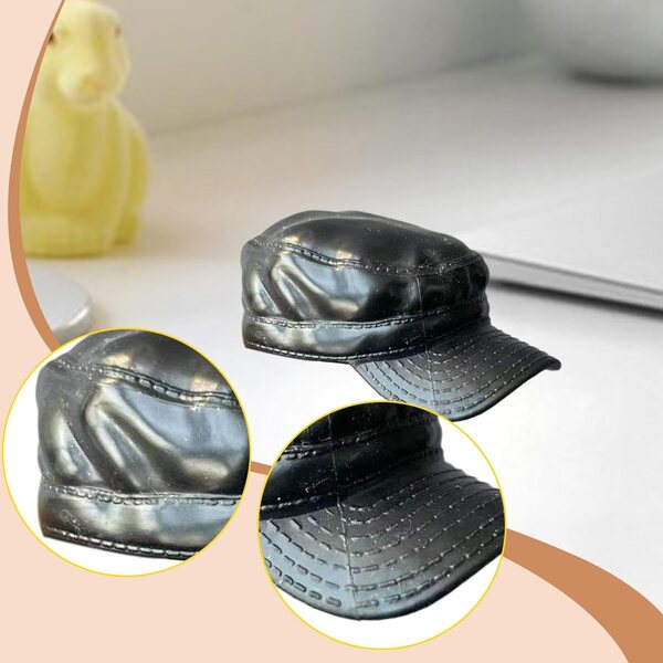 Cappello baseball nero per action figure 1/6 TISHITA gomma morbida 5,5x3 cm