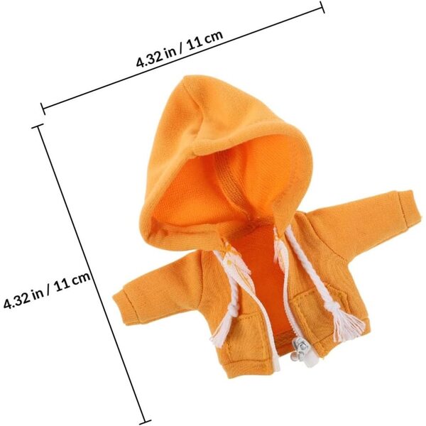 Felpa Cappuccio Gialla per Bambola 12 cm - Mini Outfit Creativo e Moda Fai da Te