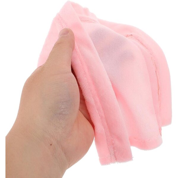 Accappatoio in peluche rosa per bambole 17x15 cm, morbido e lavabile per giochi di ruolo