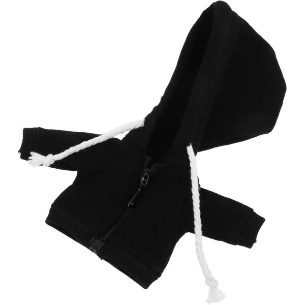 HEMOTON Felpa Cappuccio Nera per Mini Bambole, Accessorio Moda Resistente e Confortevole