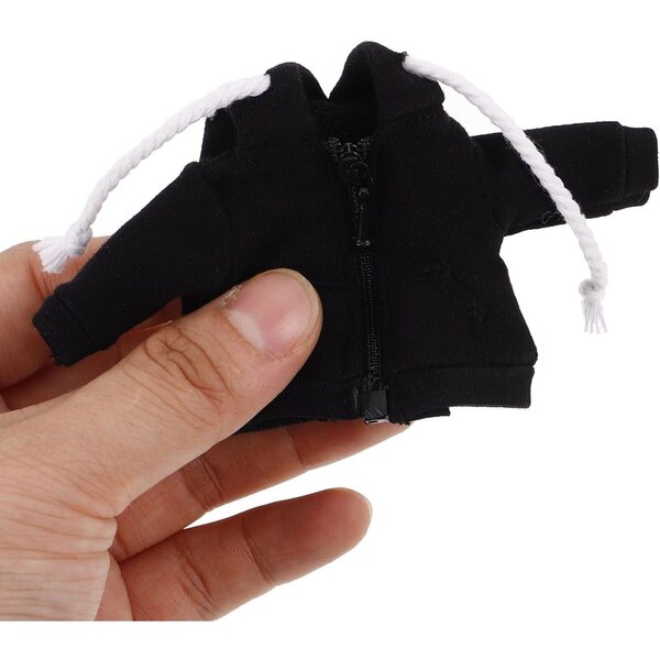 HEMOTON Felpa Cappuccio Nera per Mini Bambole, Accessorio Moda Resistente e Confortevole