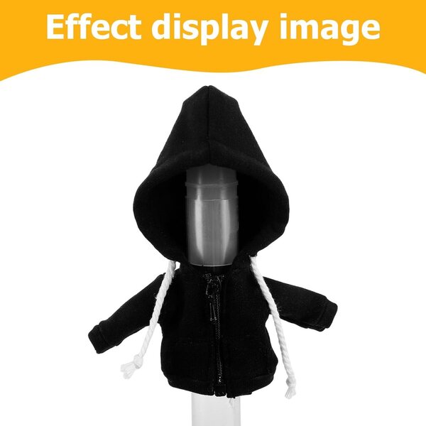 Felpa Cappuccio Nera per Bambole 12 cm | Vestito Mini Accessorio Moda Alasum