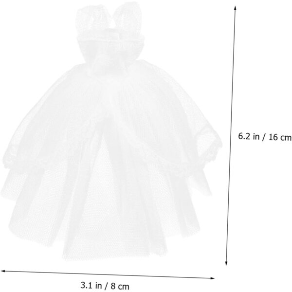 Abito da Sposa per Bambola Piccolo Bianco Elegante e Leggero in Poliestere