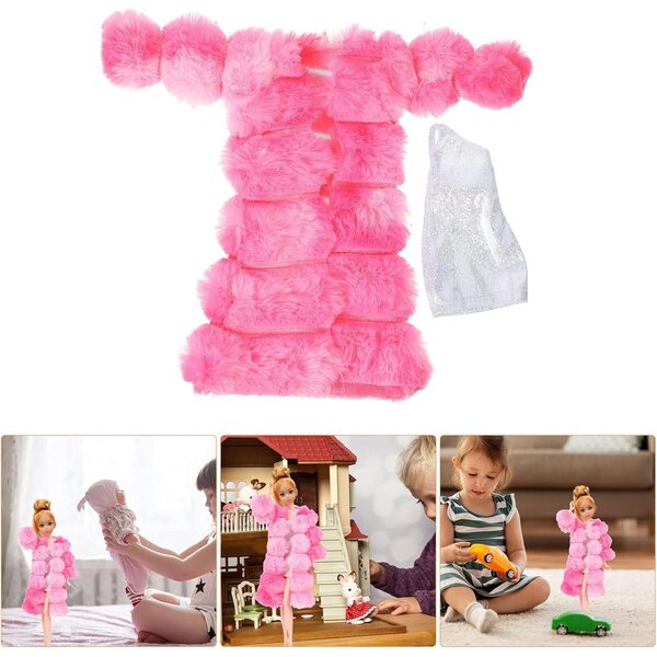 GARVALON Plüschweste und T-Shirt-Set für Puppen 27–29 cm, weiche und trendige Kleidung