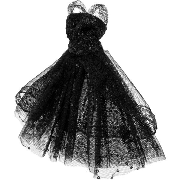 HEMOTON Vestito da Balletto Bambola 30 cm Nero con Gonna Tutù in Chiffon