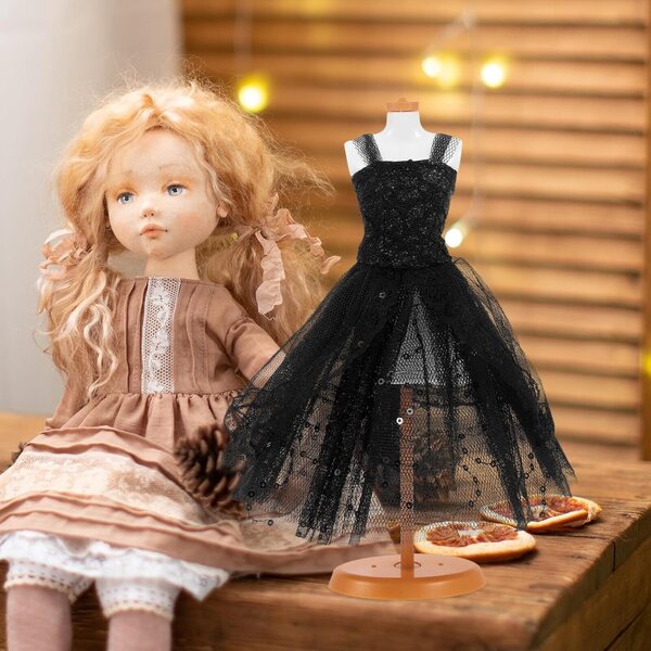 HEMOTON 30 cm schwarzes Puppen-Ballettkleid mit Chiffon-Tutu-Rock