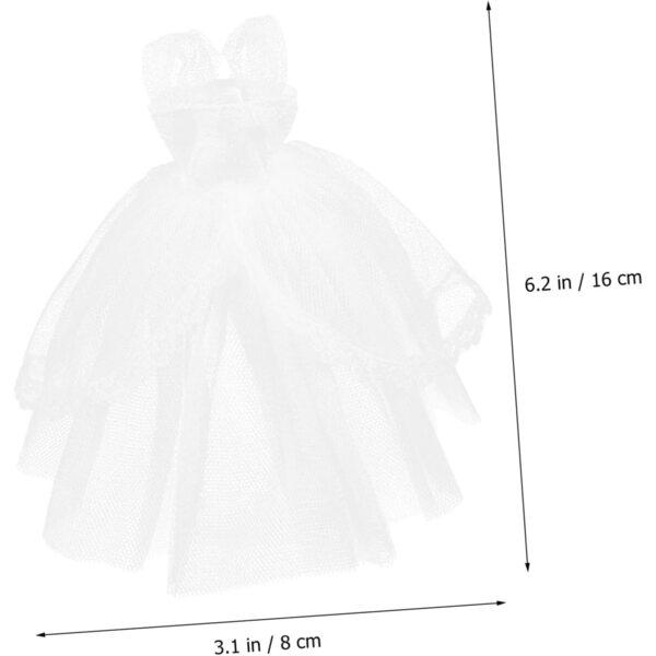 Abito da Sposa per Bambola Mikinona, Elegante Mini Vestito Bianco 16cm