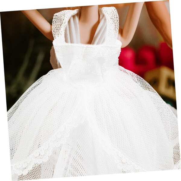 Abito da Sposa per Bambola Mikinona, Elegante Mini Vestito Bianco 16cm