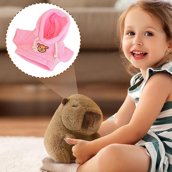 Felpa con cappuccio per bambole Capybara 7,87-9,84 pollici, abbigliamento peluche morbido