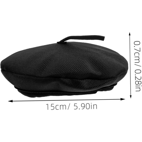 Mini Berretto Nero per Bambola 20 cm - Cappello Miniatura per Cosplay e Decorazioni