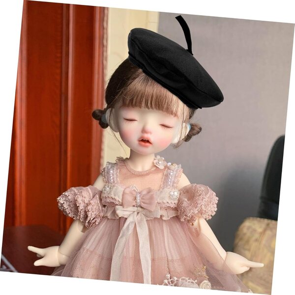 Mini Berretto Nero per Bambola 20 cm - Cappello Miniatura per Cosplay e Decorazioni