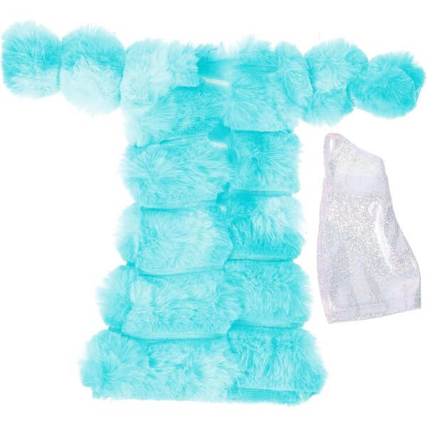 Set Abbigliamento per Bambole 27-29 cm Gilet in Peluche Morbido e Maglietta Azzurra