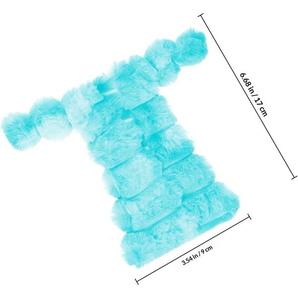 Set Abbigliamento per Bambole 27-29 cm Gilet in Peluche Morbido e Maglietta Azzurra