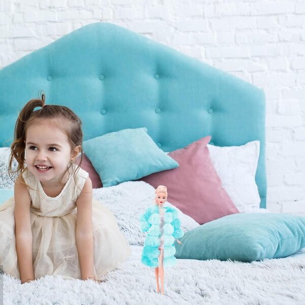Set Abbigliamento per Bambole 27-29 cm Gilet in Peluche Morbido e Maglietta Azzurra
