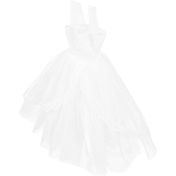 Abito da Sposa per Bambola Bianco Miniatura, Accessorio Decorativo Elegante e Riutilizzabile