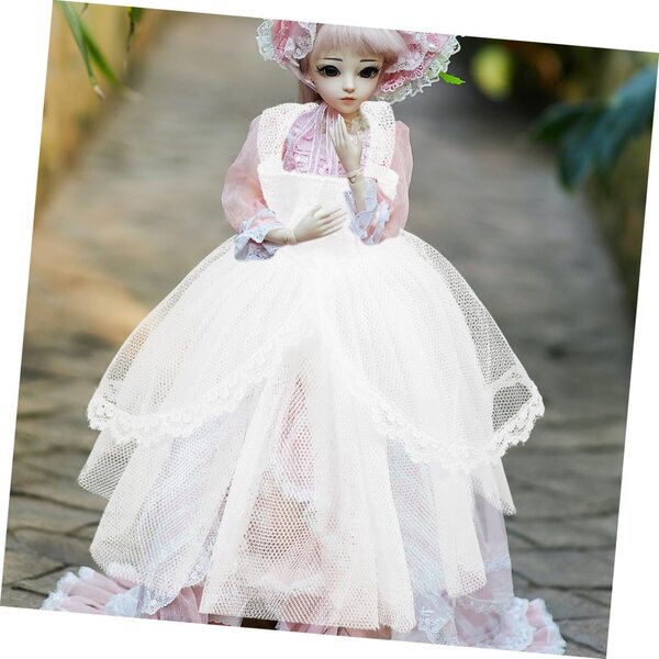 Abito da Sposa per Bambola Bianco Miniatura, Accessorio Decorativo Elegante e Riutilizzabile