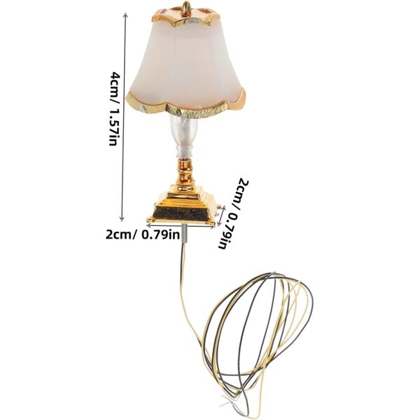INOOMP Lampada da Tavolo Vintage LED per Casa delle Bambole, Miniatura Decorativa in Plastica e Metallo