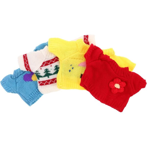 Set 4 Pezzi Vestiti Natalizi in Cotone per Bambole Orsetto 30 cm, Abbigliamento Peluche Fai da Te