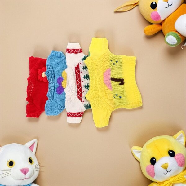 Set 4 Pezzi Vestiti Natalizi in Cotone per Bambole Orsetto 30 cm, Abbigliamento Peluche Fai da Te