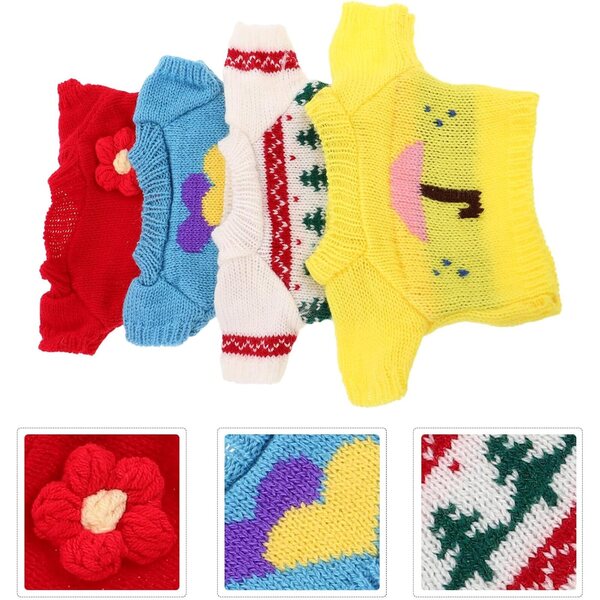 Set 4 Pezzi Vestiti Natalizi in Cotone per Bambole Orsetto 30 cm, Abbigliamento Peluche Fai da Te
