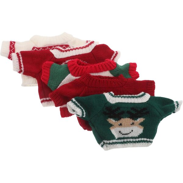 Set 5 Maglioni Natalizi in Lana per Bambole e Peluche 30 cm - Decorazioni Festive