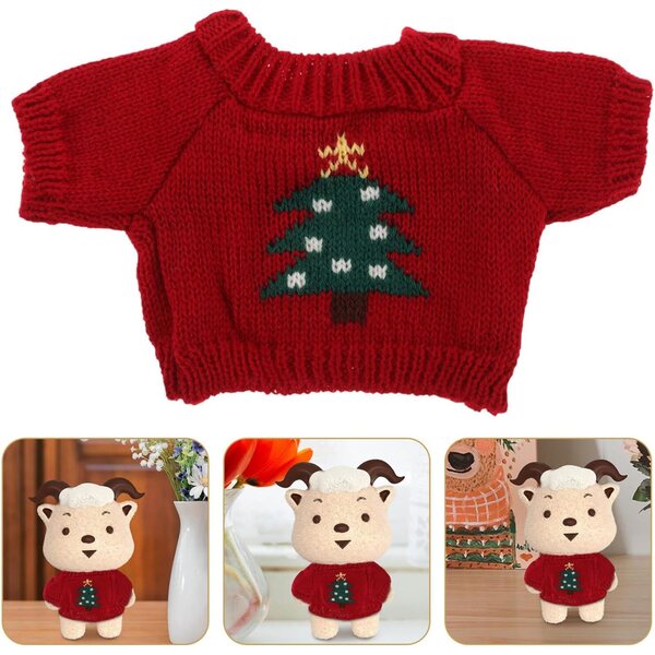 Maglione Rosso per Orso di Peluche - Vestito Fai da Te in Lana Morbida e Riutilizzabile