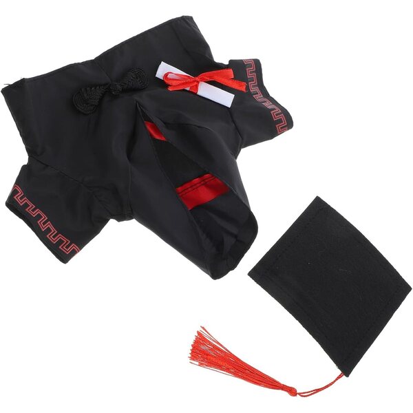 ORFOFE Vestito Laurea per Orsetto di Peluche con Toga, Cappello e Certificato