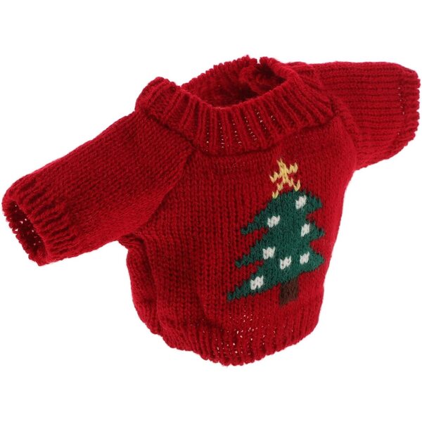 Garvalon BÄRENPULLOVER aus Wollgarn für 8-9-Zoll-Puppen, rot, handgefertigt