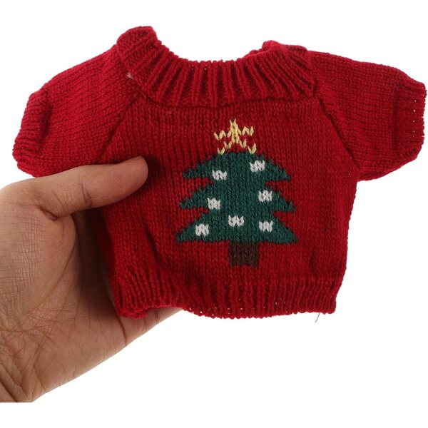 Garvalon BÄRENPULLOVER aus Wollgarn für 8-9-Zoll-Puppen, rot, handgefertigt