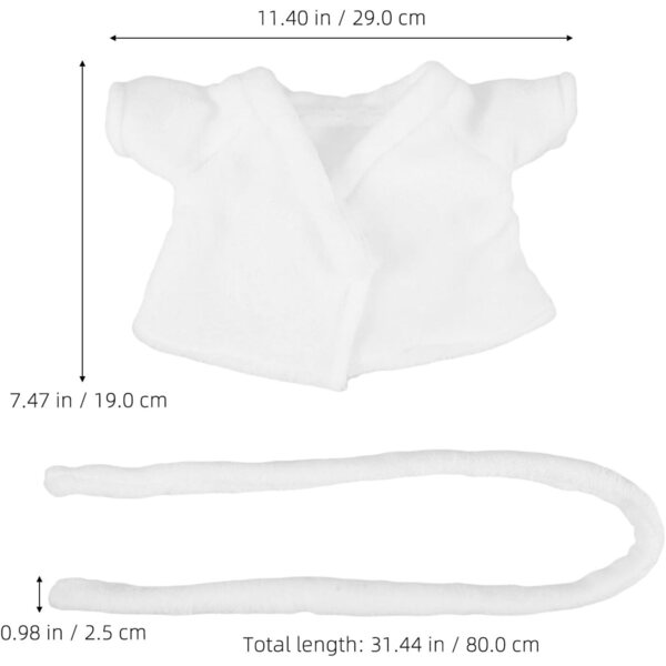 Vestaglia di Peluche Bianca per Mini Orsetti e Bambole - Set Accessori Vasca Bambini