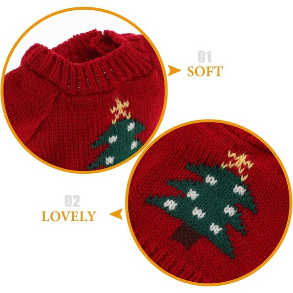 HEMOTON Maglione Rosso Fatti a Mano per Orsetto di Peluche - Vestito Sostituibile e Creativo