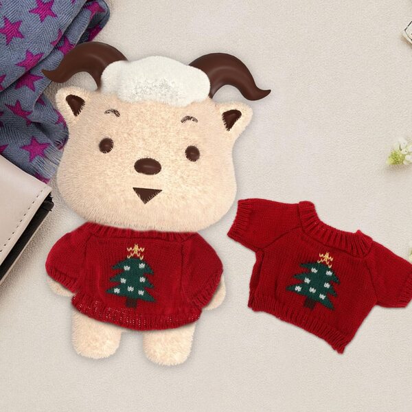 HEMOTON Maglione Rosso Fatti a Mano per Orsetto di Peluche - Vestito Sostituibile e Creativo