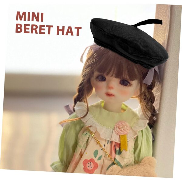 ifundom Mini Cappelli per Bambole 20 cm - Berretto Nero Resistente per Decorazioni e Fai da Te