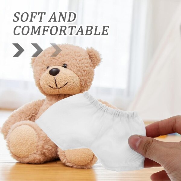 Alasum Pantaloncini Orsetto Bianchi Morbidi per Bambole e Peluche - Set 4 Pezzi