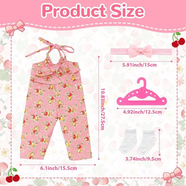 Puppenkleidung mit rosa Hosenträgern: süße und farbenfrohe Kleidung für Puppen
