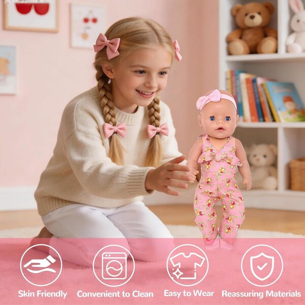 Puppenkleidung mit rosa Hosenträgern: süße und farbenfrohe Kleidung für Puppen