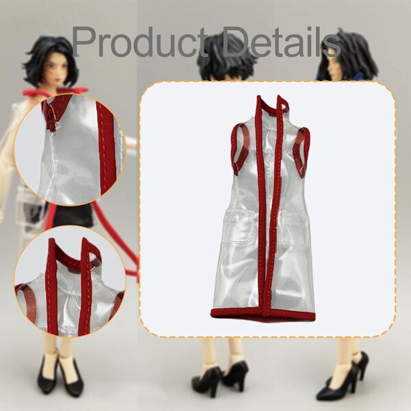 Impermeabile Miniatura per Bambole 9,5 cm in PVC Flessibile con Cappuccio - kowaku