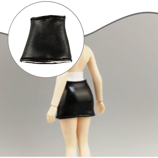 Oshhni Gonna Corta 1:12 per Bambole Femminili 6 Pollici in Tessuto Nero Elegante