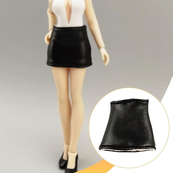 Oshhni Gonna Corta 1:12 per Bambole Femminili 6 Pollici in Tessuto Nero Elegante